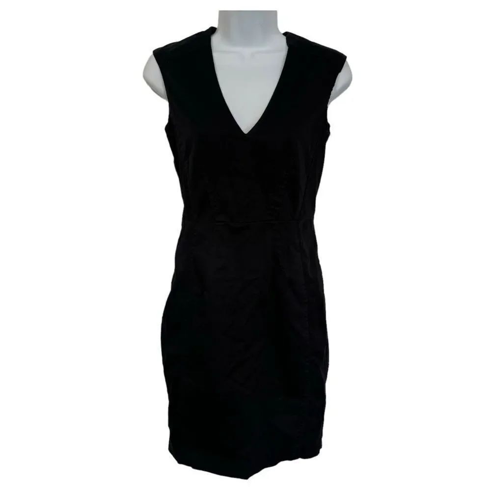H&M Women's Black V-Neck Sleeveless Midi Dress Size 4